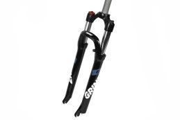 Вилка GRINZ ES 451 MLO 26"*1.1\8"ход 100мм, локаут механический, предварительное сжатие, алюминиевый, черная-белая